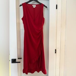 Chic Asymmetrical Red Dress